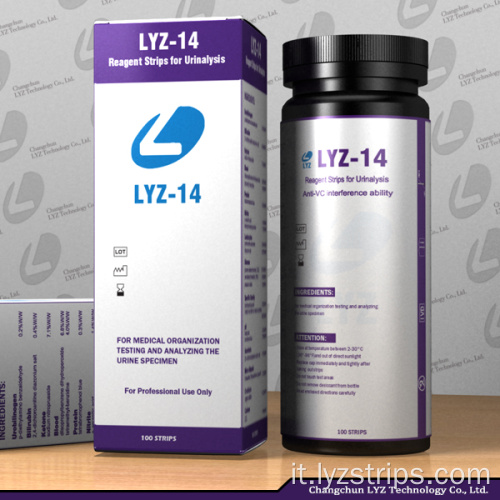 Strisce reattive per calcio urinario LYZ 14 Parametri